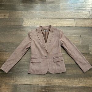 New York & Co Suit Blazer Womens 4 Average Single Breasted Lined Twill Brown
